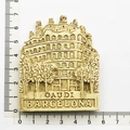 Detailed view of resin Barcelona fridge magnet showing size dimensions of 5.8x6.5cm - Barcelona Gaudi Apartment