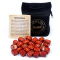 25 pieces of engraved red jasper rune stones set with a black velvet storage bag - Red Jasper (25 Pcs + Velvet Bag + Manual)
