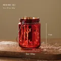 Red glass Christmas lantern with forest deer pattern and LED lights for festive decor - Red Forest Reindeer Style (HG18-844)