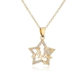 18K vergoldete Halskette mit Sternanhänger, Mama-Inschrift und Zirkonia-Steinen - Stern Mama / Gold