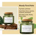 French Juniper & Lavender soy wax scented candle in dark green glass jar with cork lid - Summer Nai's Flower