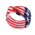 Independence Day US flag sports headband with red white stripes and stars for yoga - Blue White Stars Knot Style 3