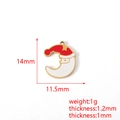 Detail of 18K gold-plated Santa Claus moon pendant with exact size and weight dimensions - Santa Moon Style (10#)