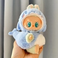 Labubu plush doll wearing a blue shark costume outfit variant with a vinyl face - Light Blue Shark Doll Outfit Two-piece Set / First And Second Generation Keychains Are Compatible With La Cloth Dolls. Dolls Not Included.