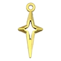 Antique gold four-pointed star pendant in vintage style for DIY necklaces and earrings - 小号十字架四芒星星(20830)