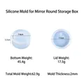 Molde de silicona para caja redonda con tapa, base 45,4g y tapa 17,5g de peso - Molde de Caja de Almacenamiento Redondo