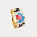 Adjustable Open Black White Blue Multi