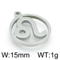 Silver Leo zodiac sign stainless steel pendant for DIY jewelry making 15mm width - Steel Leo