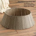 Cache-pied de sapin de Noël tressé gris de style osier pour la décoration - 78CM / Gris Imitation Rotin
