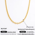 Golden stainless steel necklace XL31267 with 4.14mm width and adjustable chain link - Gold O-Chain Necklace (XL31267)