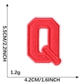 Letter Q red embroidery patch with white border for clothing and hat accessories - Letter Q / Red