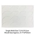 White silicone mold for 16 swan wings, ideal for fondant and chocolate cake decoration - 16-Grid Rounded Wings