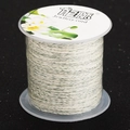Braided 2x1mm flat cotton jewelry cord in white and dark green on a plastic spool - 06# Green White Mixed