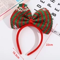 Sprankelende rood-groen gestreepte kerst hoofdband met Merry Christmas letters - Rood Groen Gestreepte Strik