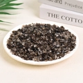 Polished natural black obsidian crystal stones in a white plate for home decoration - Smoky Quartz (5-7mm) 100g