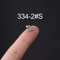 16g roestvrijstalen helix piercing met een driehoekige cluster van zes heldere zirkonia - 6-Stenen Driehoek Cluster Stijl (HSPJ334-2#S) / 2# Zilver