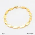 Macro detail of gold-plated stainless steel double chain with geometric octagon links - Style 6-Rectangular Block