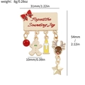 Christmas brooch with red bow and gingerbread man charms, weight 8g, height 54mm - Repeat The Sounding Joy