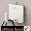 White square 304 stainless steel adhesive wall hook for bathroom and kitchen use - Bright White - Thickened 1 Piece