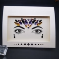 Cristaux de visage en acrylique multicolores avec gemmes d'étoiles violettes et oranges - 1084 / Multicolore