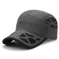 Dark grey quick-dry sports cap with breathable mesh brim and sports logo for outdoor activities - Adjustable / Dark Gray