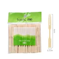 75-piece pack of heart-shaped disposable bamboo fruit picks with 9cm length dimensions - Double Prong Fruit Fork (GC1175) / 9cm/75pcs