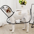Transparent waterproof pet raincoat with black trim and hood for small dogs - Natural With Black Edge