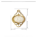 Detailed parameter display of gold stainless steel tree of life pendant with marble enamel - YE771-4-Retro White Oval