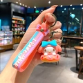 Cute Sanrio My Melody silicone keychain with donut figure and pink blue wrist strap - B470-1 My Melody / Large