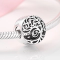 S925 sterling zilveren levensboom bedel met Family en Love gravures - Family Love Levensboom