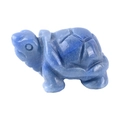 Polished blue quartz crystal sea turtle carving ornament for home decor and gifts - Blue Aventurine / S