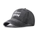 Casquette vintage grise en coton lavé avec broderie Soccer MOM et motif de ballon - Soccer Noir