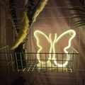 Butterfly LED neon sign in warm yellow light with clear battery box for bedroom decor - 1-2W / Butterfly Warm White