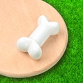 Mini white bone-shaped natural crystal agate stone ornament on a wooden tray - Porcelain White