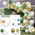 152pcs sage green and gold balloon arch kit with various sizes for party decor - Retro Bean Green Gold Sequins Style (Set 012)