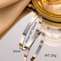 Bracciale ovale in acciaio inossidabile placcato oro 18K con larghezza 6mm e chiusura - 6mm / 6mm Argento (KB204316-YWYM)