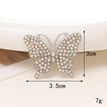 Detailed silver butterfly brooch accessory featuring colorful rhinestones for DIY - D1618-AB Aurora Butterfly
