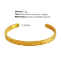 Bracciale rigido retrò in acciaio inossidabile placcato oro 18K con zirconi cubici - Stile Stella SZ37 (SZ37)