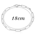 Pulsera clásica de cadena de clip plateada con cierre de mosquetón y longitud de 18 cm - Color Acero / 18cm