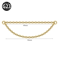 G23 solid titanium double golden chain accessory with 40mm and 50mm lengths - G23 Titanium Gold Double Chain-40-50mm
