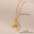 Collana dorata con ciondoli girasole e annaffiatoio in rame e acciaio inox - Stile Annaffiatoio Girasole (8#)