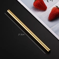 Reusable 21.5cm straight golden 304 stainless steel drinking straw with mirror finish - Gold (Straight) 12*215mm