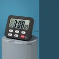 Matte black digital kitchen timer with magnetic back and loud alarm clock function - Upgraded-Black (Battery Included)