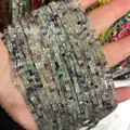 Strands of 2-3mm square mixed color natural fluorite beads for DIY jewelry making - 09-Purple Fluorite (Natural)