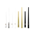 Minimalist quartz clock hands in matte silver, white, brushed gold, and black finishes - Black