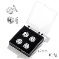Set sollevatori per orecchini in acciaio argento con scatola nera e dimensioni 10,4 mm - Tondo-Acciaio
