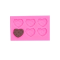 Pink 6-cavity heart silicone mold for DIY baking and chocolate cookies - 2# Heart / Pink