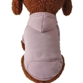 Light purple fleece pet hoodie with pocket and ribbed trim for small dogs and cats - 2XL / Pocket Hoodie / Purple