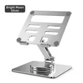 Supporto pieghevole per tablet in alluminio argento luna con base rotante a 360 gradi - Argento Lunare (Supporto Rotante 360 Pieghevole)