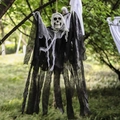 Hanging Halloween ghost decoration with skull and tattered gauze on outdoor tree branch - Skull Gauze Black Male Hanging Ghost 60*85cm 2pcs Set
